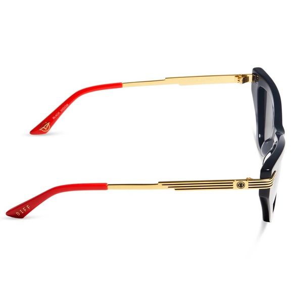 DIFF Black Widow Polarized Sunglasses Black Gold Frame Grey Lens Marvel Avengers - Picture 5 of 15